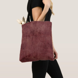 Deep Red Faux Linen (linenutseende) Tygkasse