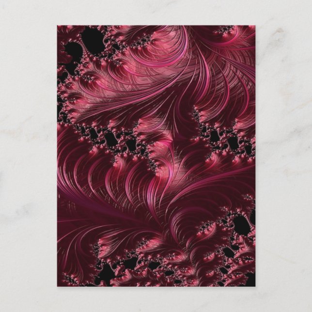 Deep Red Fractal Vykort (Framsida)