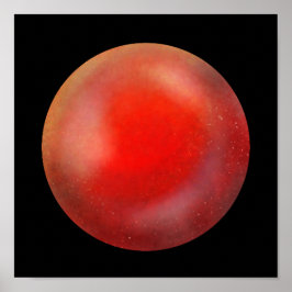 Deep Red Galaxy Orb - Crimson Marble Print Poster