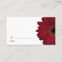 Deep Red Gerber Daisy Bröllop Place Cards Placeringskort