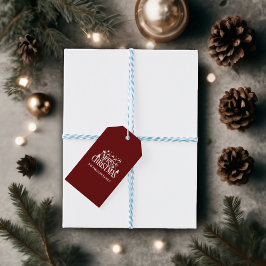 Deep Red God jul Presentetikett