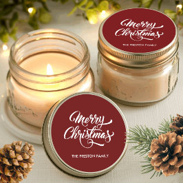 Deep Red God jul Runt Klistermärke