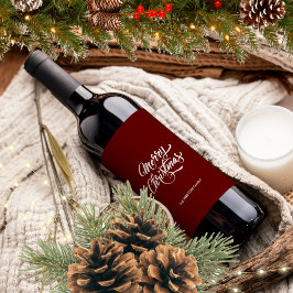 Deep Red God jul Vinflaska Etikett