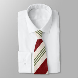 Deep Red & Grönt Rand jul Necktie Slips