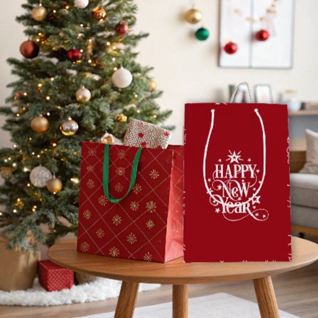Deep Red Helgdag - nytt år (Deep Red Holiday New Year Medium Gift Bag)