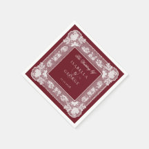 Deep Red Lace Doily Old Money Wedding