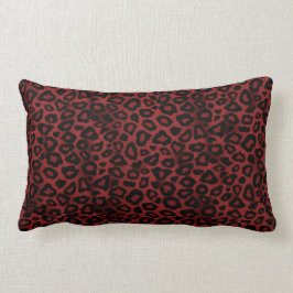 Deep Red Leopard Animal Designer Mönster Lumbarkudde
