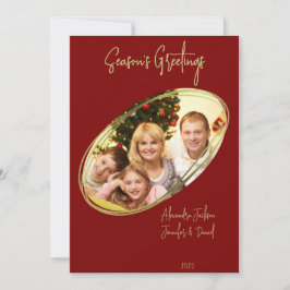 Deep Red Minimal Season - jul Julkort