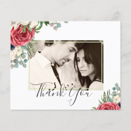 Deep Red Navy Blommigt Eucalyptus Greenery Bröllop Flygblad