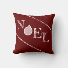 Deep Red Noel Typography jul Kudde