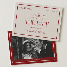 Deep Red Opera Wedding Save the Date Photo Inbjudningar