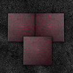 Deep Red Ornate Damask Pattern on Black Kakelplatta<br><div class="desc">Fin och elegant dekorativ platta med ett djupt rött dammmönster på en svart texturerad bakgrund.</div>