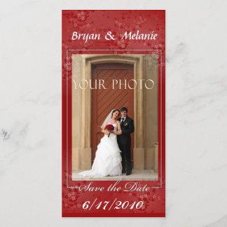 Deep Red Save Date Bröllop-fotokort Spara Datumet