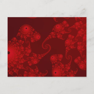 Deep Red Seahorse Herd Postcard Vykort
