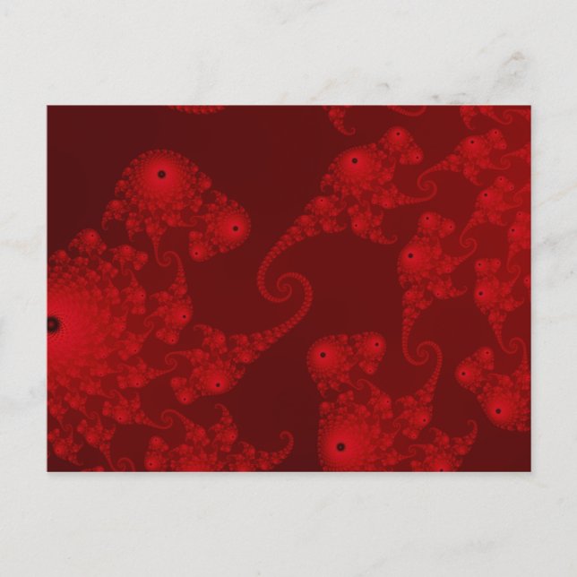 Deep Red Seahorse Herd Postcard Vykort (Framsida)