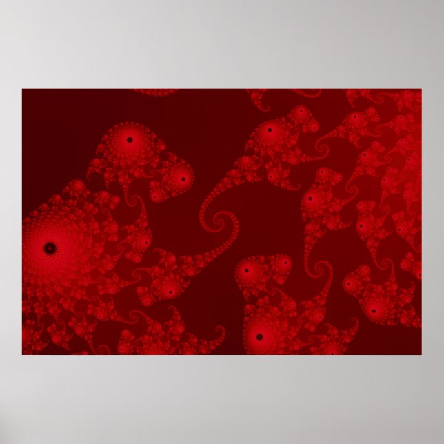 Deep Red Seahorse Herd Poster (Framsidan)