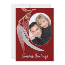 Deep Red & Soft grönt löv - minimal jul