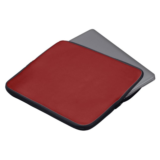 Deep Red Solid Färg laptop sleeve (Framsida topp)