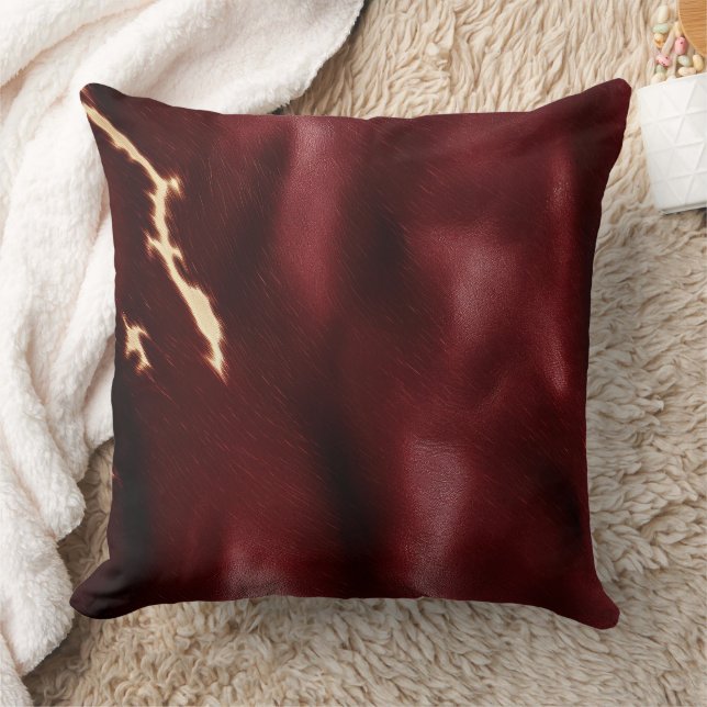 Deep Red Southwest Cowhide Kudde (Filt)