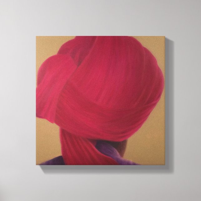 Deep Red Turban Lila Jacka Canvastryck (Framsida)