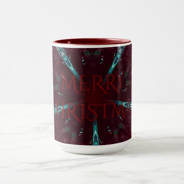 Deep Red Turcos God jul Kaleidoscope Mugg (Center)