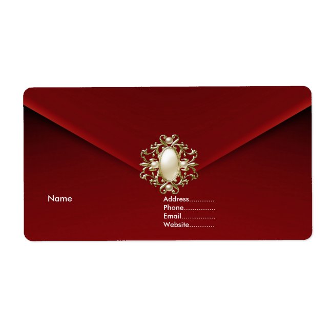 Deep Red Velvet Pearl Jewel Fraktsedel (Framsidan)