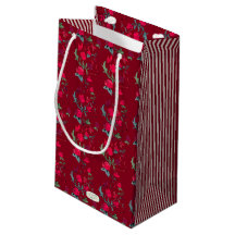 Deep Red Wassail Blommigt Gift Bag