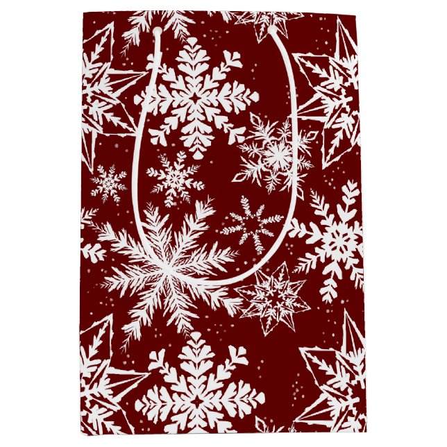 Deep Red Winter Wonderland Snowflake Mönster (Framsidan)