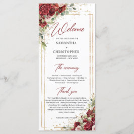 Deep Röd ros blommor, eukalyptus-program Program