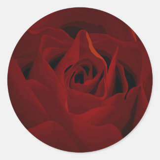 Deep Röd ros Sticker Runt Klistermärke
