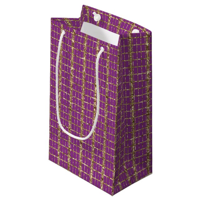 Deep Rosa and Guld Rand Gift Bag (Framsidan Vinklad)