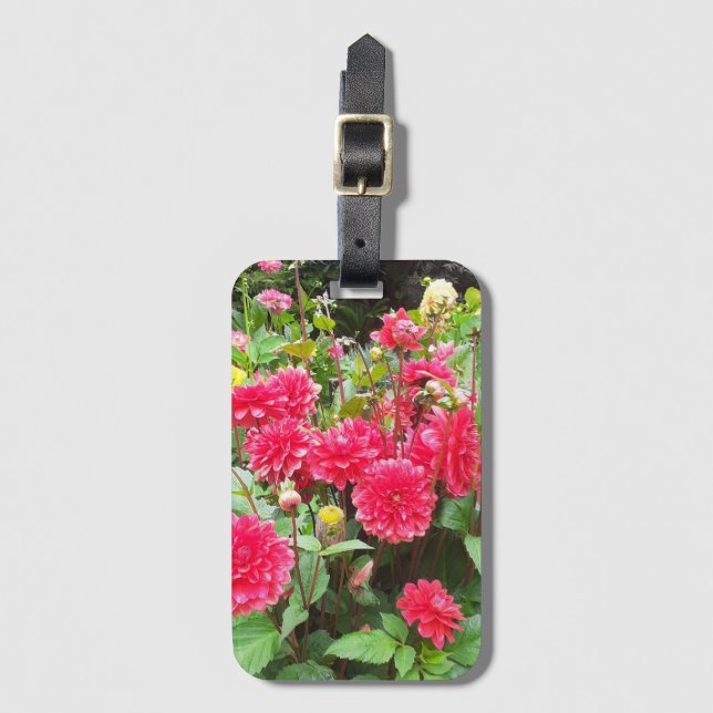 Deep Rosa Dahlias Luggage Tag Bagagebricka (Framsida vertikal)