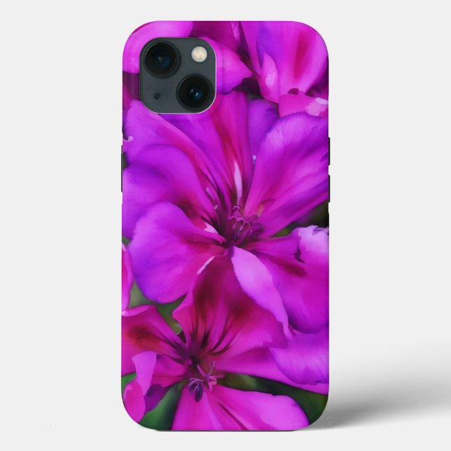 Deep Rosa Flowers Art Phone Case (Baksida)