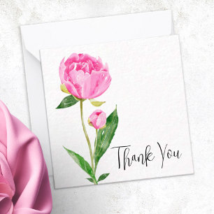 Deep Rosa Peony Personlig Tackkort Card Anteckningskort