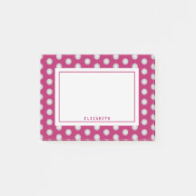 Deep Rosa Polka Dot Namn-mall