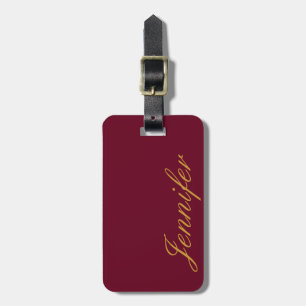 Deep Rosa Red Monogram Trendig Mode Färg Bagagebricka