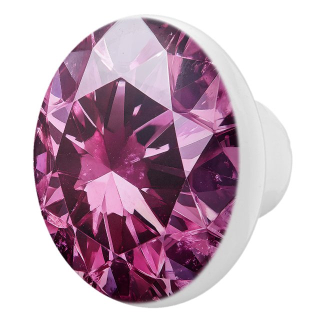 Deep Rosa Spinel Crystal Mönster Knopp (Höger)