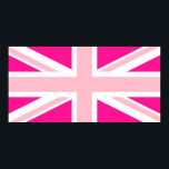Deep Rosa Union Jack Poster<br><div class="desc">Djup rosa och rosa mönster baserat på Union Jack.</div>