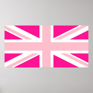Deep Rosa Union Jack Poster