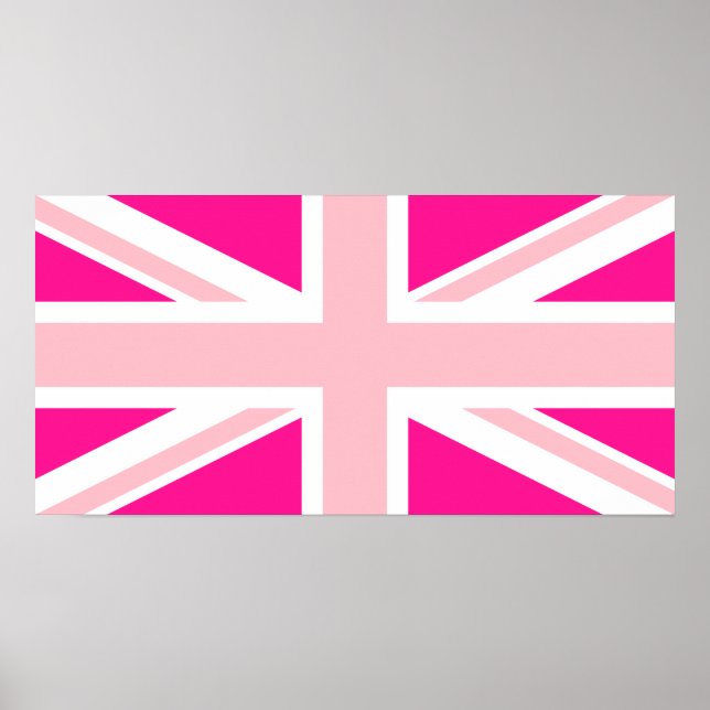 Deep Rosa Union Jack Poster (Framsidan)