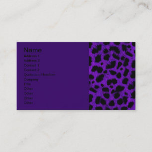DEEP ROYAL LILA BLACK ANIMAL PRINT MÖNSTER DIGIT VISITKORT