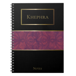 Deep Ruby Batik Simple Namn Anteckningsbok
