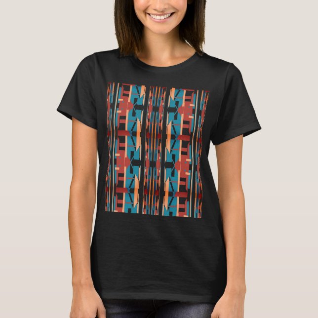 Deep Rust Coral Turcos Southwest look Motif T Shirt (Framsida)