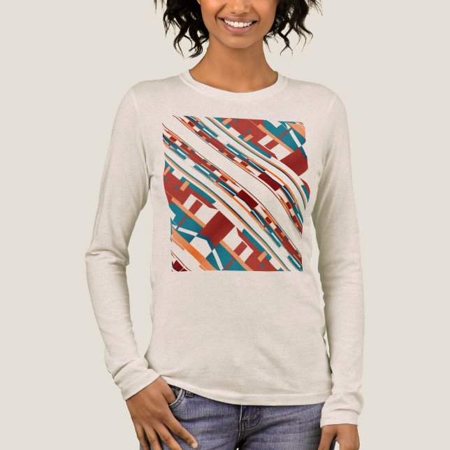 Deep Rust Coral Turcos Southwest Slanted Motif T Shirt (Framsida)