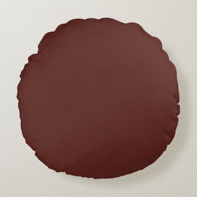 Deep Rust Solid Throw Pillow - Round Rund Kudde (Framsidan)