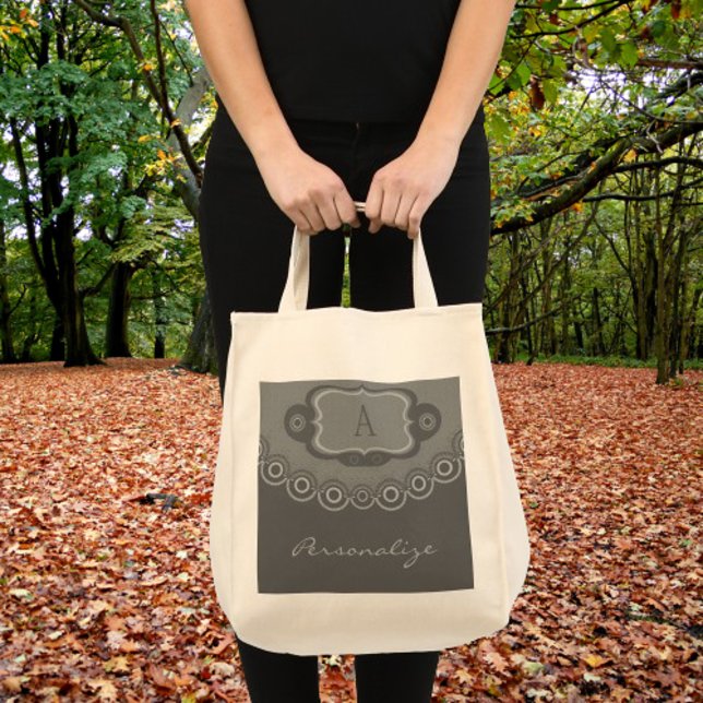 Deep Sage Ringlets Monogram Toot Tygkasse (Deep Sage Ringlets Monogram Tote)