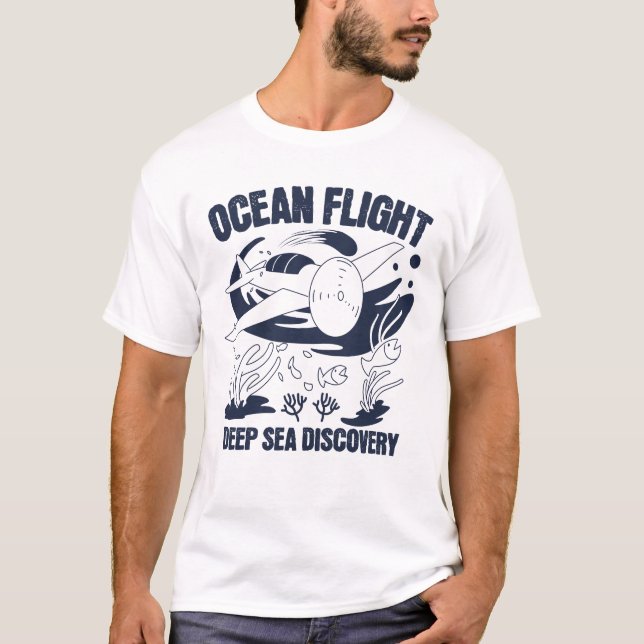 Deep Sea & Aircraft Doodle T-Shirt (Framsida)