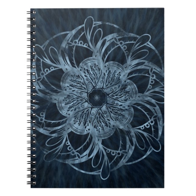 Deep Sea Blue Mandala bärbar dator Anteckningsbok (Framsidan)