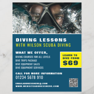 Deep Sea Diver, Dyka Lesson Advertising Reklamblad