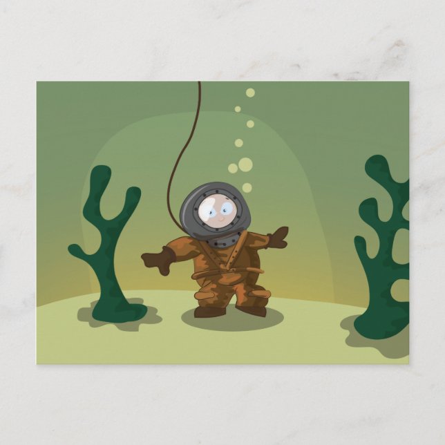 Deep Sea Diver Vykort (Framsida)